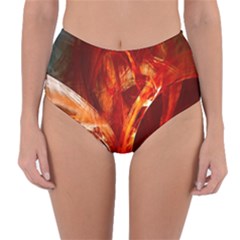 Red Abstract Pattern Texture Reversible High-waist Bikini Bottoms by Nexatart