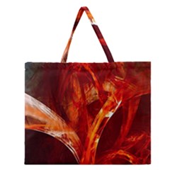 Red Abstract Pattern Texture Zipper Large Tote Bag