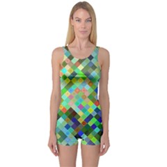 Pixel Pattern A Completely Seamless Background Design One Piece Boyleg Swimsuit