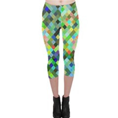 Pixel Pattern A Completely Seamless Background Design Capri Leggings 