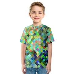 Pixel Pattern A Completely Seamless Background Design Kids  Sport Mesh Tee