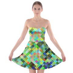 Pixel Pattern A Completely Seamless Background Design Strapless Bra Top Dress