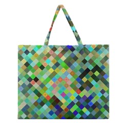 Pixel Pattern A Completely Seamless Background Design Zipper Large Tote Bag