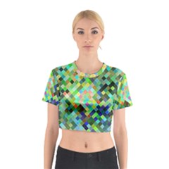 Pixel Pattern A Completely Seamless Background Design Cotton Crop Top