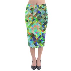 Pixel Pattern A Completely Seamless Background Design Midi Pencil Skirt