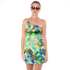 Pixel Pattern A Completely Seamless Background Design One Soulder Bodycon Dress