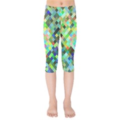 Pixel Pattern A Completely Seamless Background Design Kids  Capri Leggings 