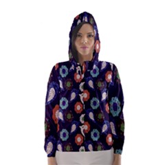 Cute Birds Seamless Pattern Hooded Wind Breaker (women) by Nexatart