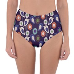 Cute Birds Seamless Pattern Reversible High-waist Bikini Bottoms