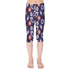 Cute Birds Seamless Pattern Kids  Capri Leggings 