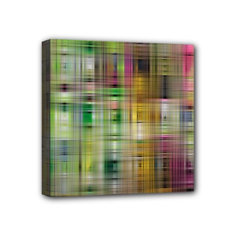 Woven Colorful Abstract Background Of A Tight Weave Pattern Mini Canvas 4  X 4  by Nexatart