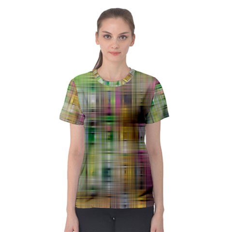 Woven Colorful Abstract Background Of A Tight Weave Pattern Women s Sport Mesh Tee by Nexatart