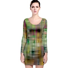 Woven Colorful Abstract Background Of A Tight Weave Pattern Long Sleeve Bodycon Dress by Nexatart