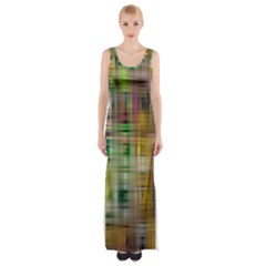 Woven Colorful Abstract Background Of A Tight Weave Pattern Maxi Thigh Split Dress by Nexatart