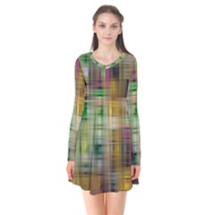 Woven Colorful Abstract Background Of A Tight Weave Pattern Flare Dress by Nexatart