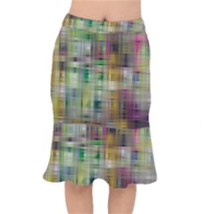 Woven Colorful Abstract Background Of A Tight Weave Pattern Mermaid Skirt by Nexatart