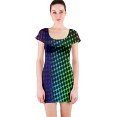 Digitally Created Halftone Dots Abstract Short Sleeve Bodycon Dress