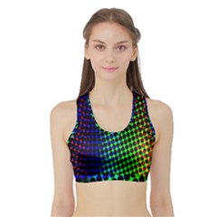 Digitally Created Halftone Dots Abstract Sports Bra with Border