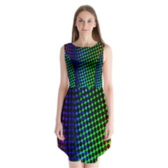 Digitally Created Halftone Dots Abstract Sleeveless Chiffon Dress  