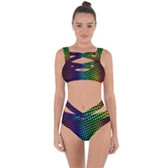 Digitally Created Halftone Dots Abstract Bandaged Up Bikini Set 