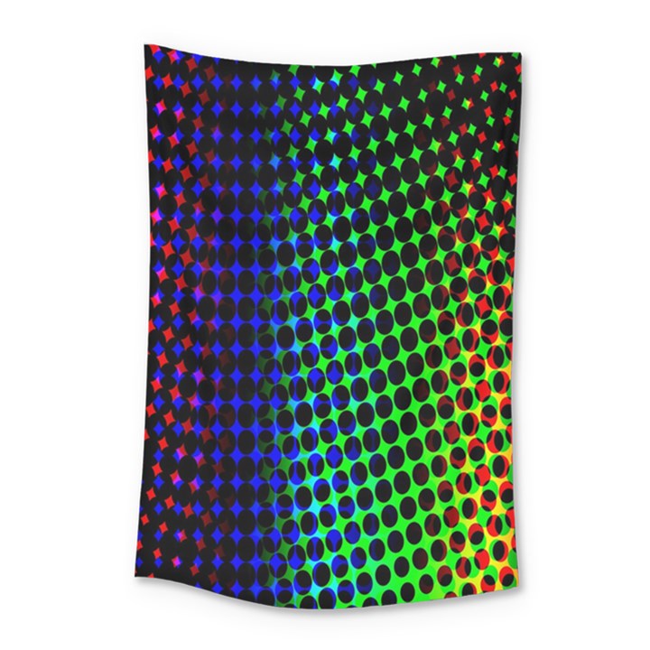 Digitally Created Halftone Dots Abstract Small Tapestry