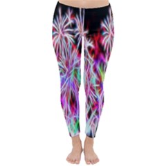 Fractal Fireworks Display Pattern Classic Winter Leggings by Nexatart