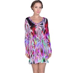 Fractal Fireworks Display Pattern Long Sleeve Nightdress by Nexatart