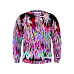 Fractal Fireworks Display Pattern Kids  Sweatshirt by Nexatart