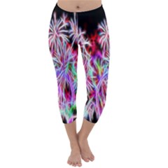 Fractal Fireworks Display Pattern Capri Winter Leggings  by Nexatart