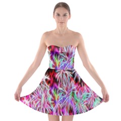 Fractal Fireworks Display Pattern Strapless Bra Top Dress by Nexatart