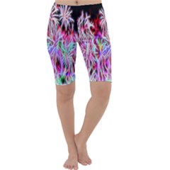 Fractal Fireworks Display Pattern Cropped Leggings  by Nexatart