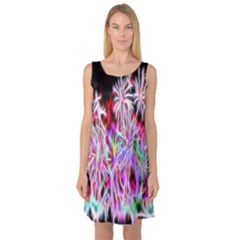 Fractal Fireworks Display Pattern Sleeveless Satin Nightdress by Nexatart