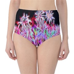 Fractal Fireworks Display Pattern High-waist Bikini Bottoms by Nexatart