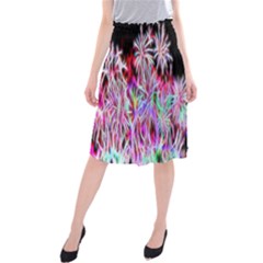 Fractal Fireworks Display Pattern Midi Beach Skirt by Nexatart