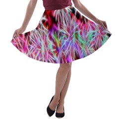 Fractal Fireworks Display Pattern A-line Skater Skirt by Nexatart