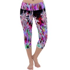 Fractal Fireworks Display Pattern Capri Yoga Leggings by Nexatart