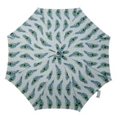 Background Of Beautiful Peacock Feathers Hook Handle Umbrellas (medium) by Nexatart