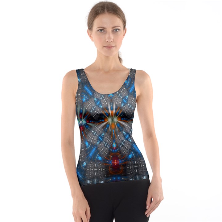 Fancy Fractal Pattern Background Accented With Pretty Colors Tank Top