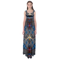 Fancy Fractal Pattern Background Accented With Pretty Colors Empire Waist Maxi Dress by Nexatart