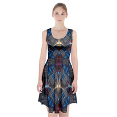 Fancy Fractal Pattern Background Accented With Pretty Colors Racerback Midi Dress by Nexatart