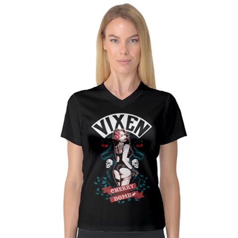 Vixen Women s V-neck Sport Mesh Tee by nudefoodtees