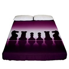 Chess Pieces Fitted Sheet (queen Size) by Valentinaart