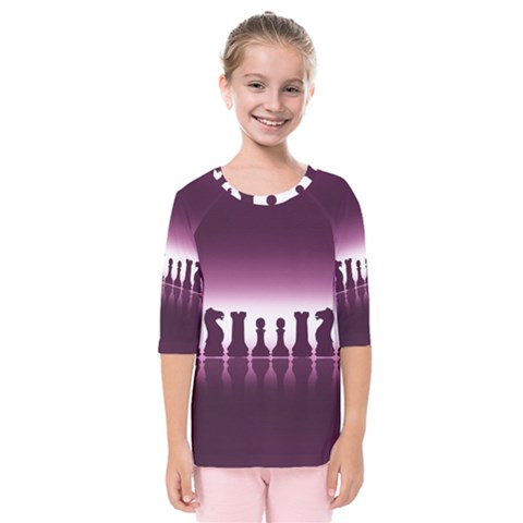 Chess Pieces Kids  Quarter Sleeve Raglan Tee by Valentinaart