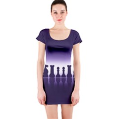 Chess Pieces Short Sleeve Bodycon Dress