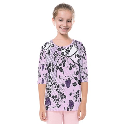 Floral Pattern Background Kids  Quarter Sleeve Raglan Tee by Nexatart