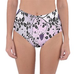 Floral Pattern Background Reversible High-waist Bikini Bottoms