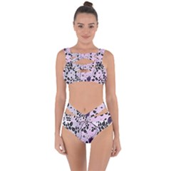 Floral Pattern Background Bandaged Up Bikini Set 