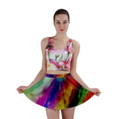 Colorful Abstract Paint Splats Background Mini Skirt by Nexatart