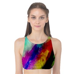 Colorful Abstract Paint Splats Background Tank Bikini Top by Nexatart