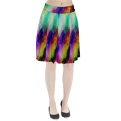 Colorful Abstract Paint Splats Background Pleated Skirt by Nexatart